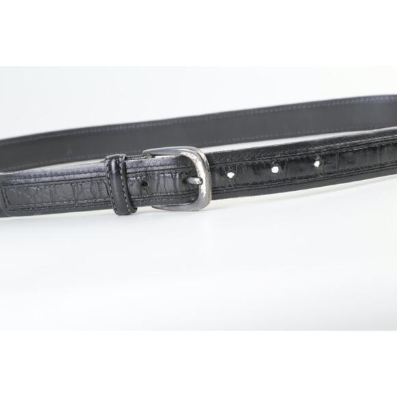 Vintage Black Croc Embossed Classic Belt Alligator Print Leather Size 34 / 85 main image 11